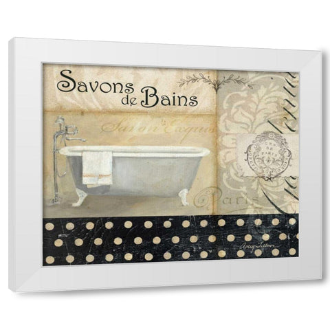 Savons de Bains II White Modern Wood Framed Art Print by Tillmon, Avery