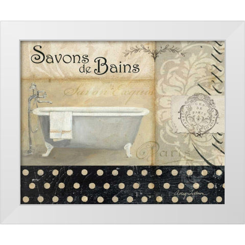 Savons de Bains II White Modern Wood Framed Art Print by Tillmon, Avery