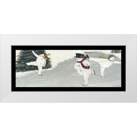 Dashing V White Modern Wood Framed Art Print by Brown, David Carter