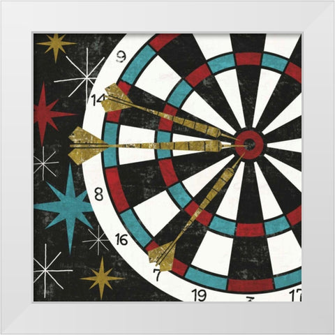 Vegas - Darts White Modern Wood Framed Art Print by Mullan, Michael