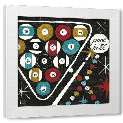 Vegas - Pool Hall White Modern Wood Framed Art Print by Mullan, Michael