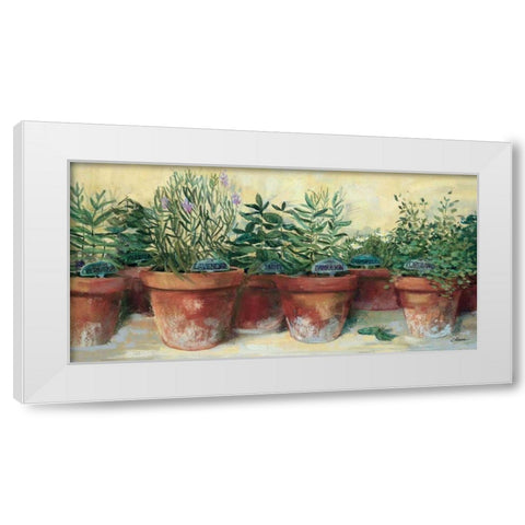 Potted Herbs I White Modern Wood Framed Art Print by Rowan, Carol