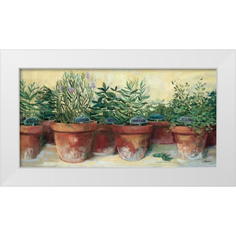 Potted Herbs I White Modern Wood Framed Art Print by Rowan, Carol