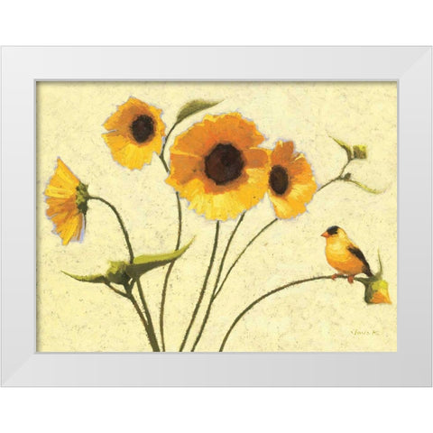 Sunny Flowers IV White Modern Wood Framed Art Print by Novak, Shirley