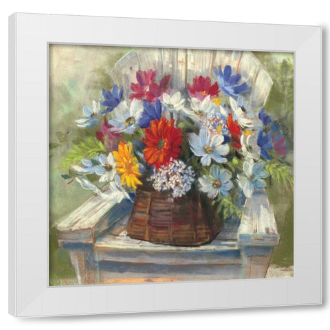 Adirondack Bouquet White Modern Wood Framed Art Print by Rowan, Carol