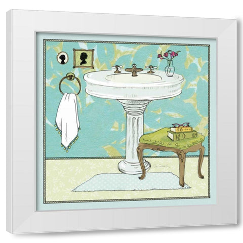 Soak Awhile - Sink White Modern Wood Framed Art Print by Schlabach, Sue