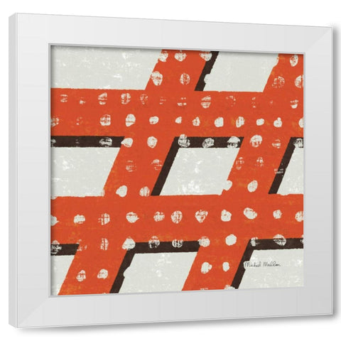 Punctuated Square IV White Modern Wood Framed Art Print by Mullan, Michael