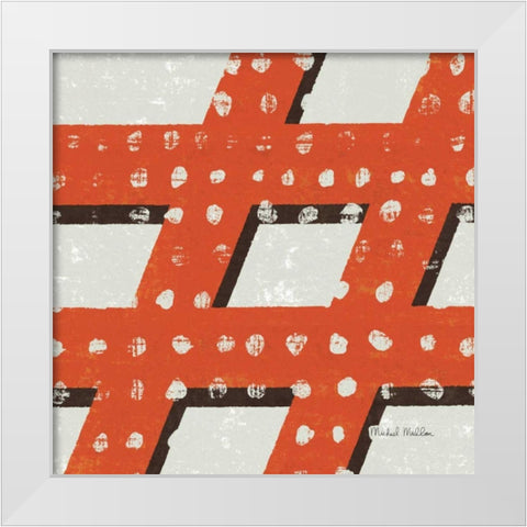 Punctuated Square IV White Modern Wood Framed Art Print by Mullan, Michael