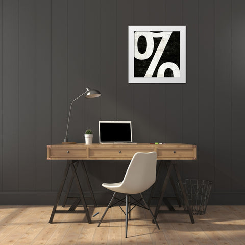 Punctuated Black Square IV White Modern Wood Framed Art Print by Mullan, Michael