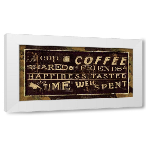 Coffee Quotes III White Modern Wood Framed Art Print by Pela Studio