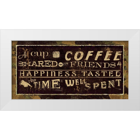 Coffee Quotes III White Modern Wood Framed Art Print by Pela Studio