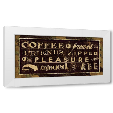 Coffee Quotes IV White Modern Wood Framed Art Print by Pela Studio