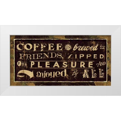 Coffee Quotes IV White Modern Wood Framed Art Print by Pela Studio