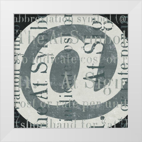 Punctuated Text III White Modern Wood Framed Art Print by Mullan, Michael