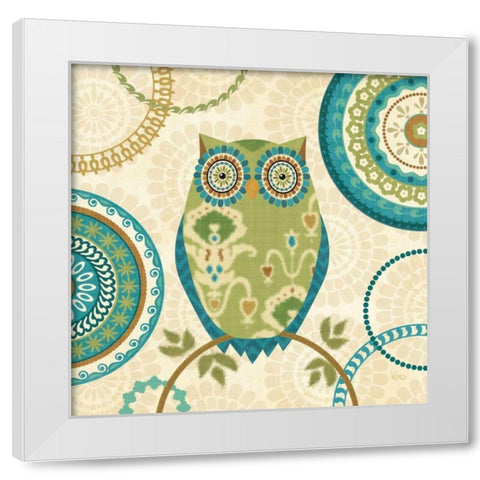 Owl Forest I White Modern Wood Framed Art Print by Charron, Veronique