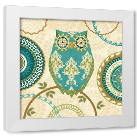 Owl Forest II White Modern Wood Framed Art Print by Charron, Veronique