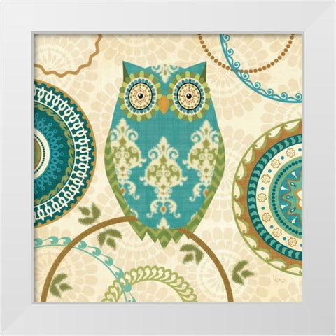 Owl Forest II White Modern Wood Framed Art Print by Charron, Veronique
