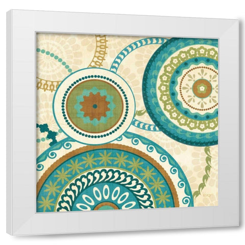 Owl Forest Suzani II ` White Modern Wood Framed Art Print by Charron, Veronique