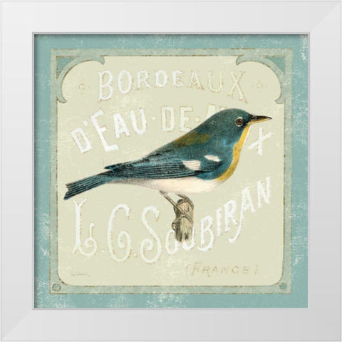 Parisian Bird I White Modern Wood Framed Art Print by Schlabach, Sue