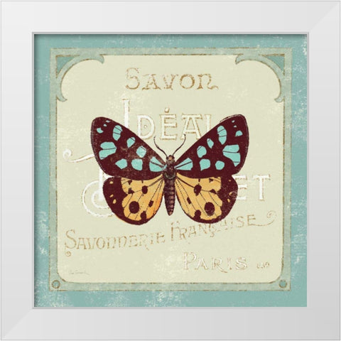 Parisian Butterfly I White Modern Wood Framed Art Print by Schlabach, Sue