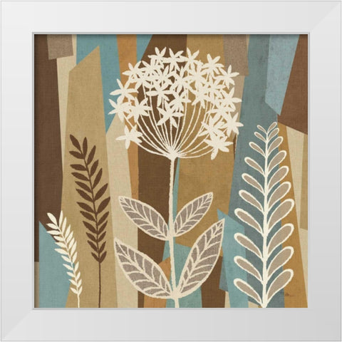 Pieces of Nature III White Modern Wood Framed Art Print by Pela Studio