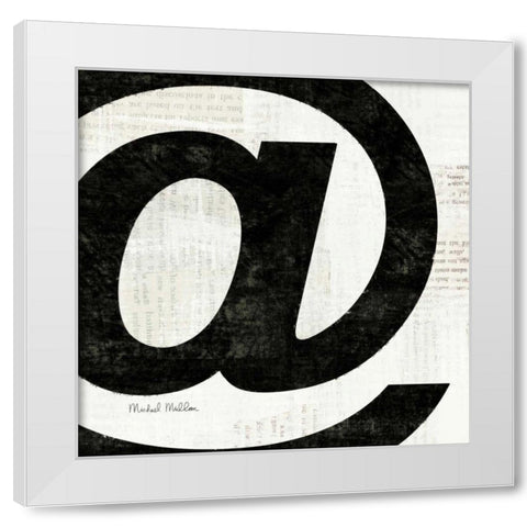 Punctuated Black Square V White Modern Wood Framed Art Print by Mullan, Michael