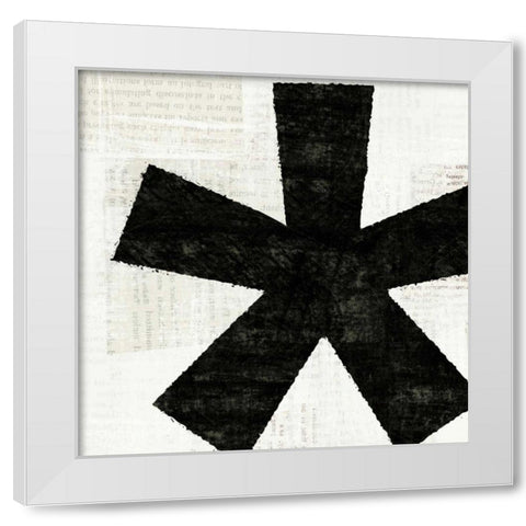 Punctuated Black Square VII White Modern Wood Framed Art Print by Mullan, Michael