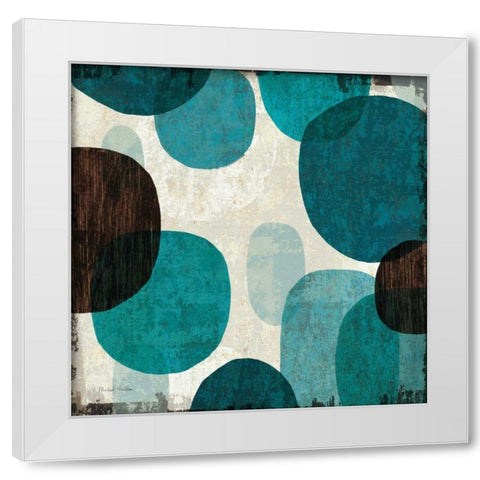 Blue Drips I White Modern Wood Framed Art Print by Mullan, Michael