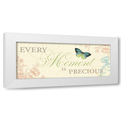 Time Flies I White Modern Wood Framed Art Print by Pela Studio