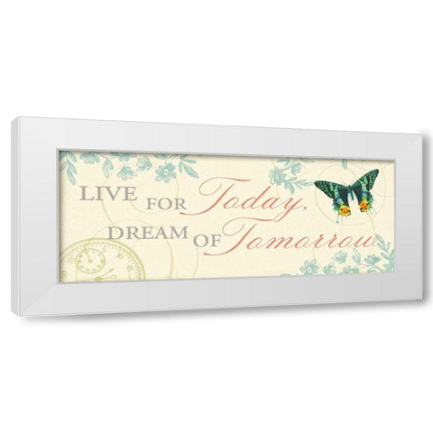 Time Flies III White Modern Wood Framed Art Print by Pela Studio