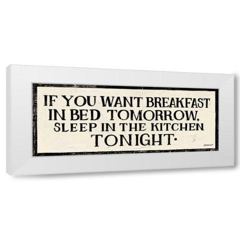 Breakfast in Bed White Modern Wood Framed Art Print by Lovell, Kathrine