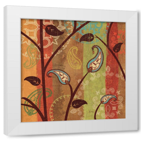 Paisley Garden I White Modern Wood Framed Art Print by Charron, Veronique