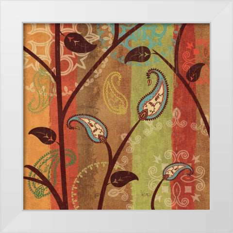 Paisley Garden I White Modern Wood Framed Art Print by Charron, Veronique