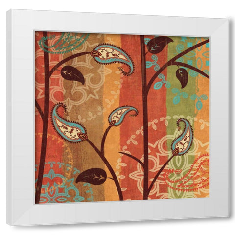 Paisley Garden II White Modern Wood Framed Art Print by Charron, Veronique
