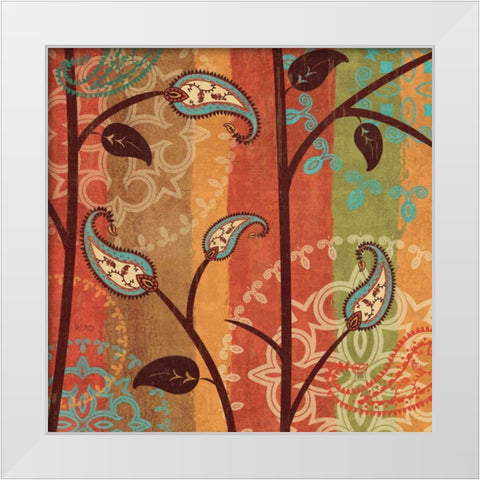 Paisley Garden II White Modern Wood Framed Art Print by Charron, Veronique