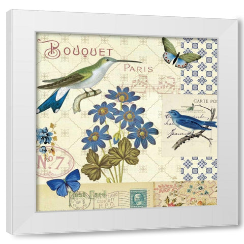 Blue Notes III White Modern Wood Framed Art Print by Pela