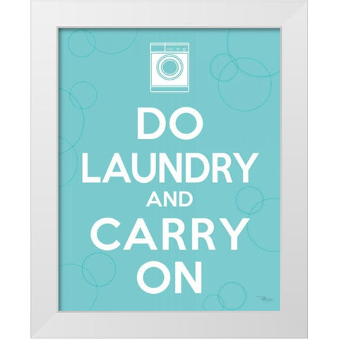 Laundry On I White Modern Wood Framed Art Print by Pela Studio