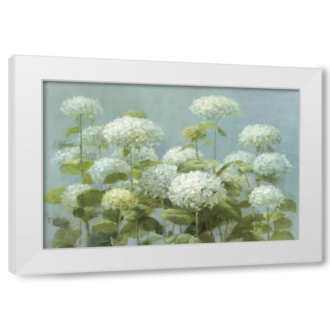 White Hydrangea Garden White Modern Wood Framed Art Print by Nai, Danhui