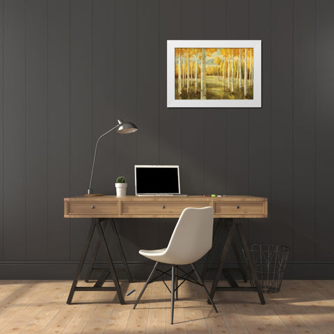 Aspens White Modern Wood Framed Art Print by Nai, Danhui