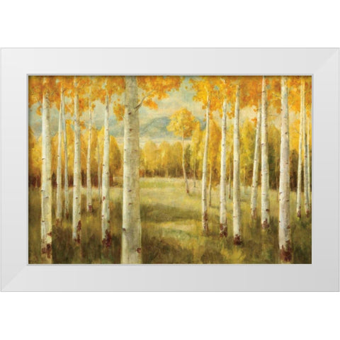 Aspens White Modern Wood Framed Art Print by Nai, Danhui