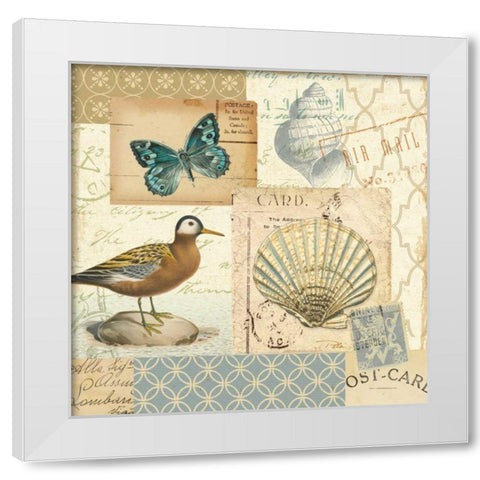 Coastal Collage I White Modern Wood Framed Art Print by Pela
