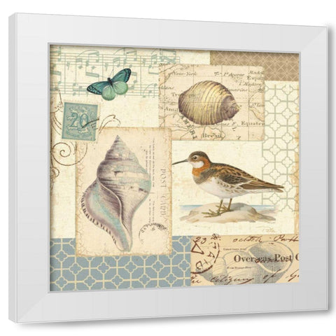 Coastal Collage II White Modern Wood Framed Art Print by Pela