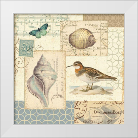 Coastal Collage II White Modern Wood Framed Art Print by Pela