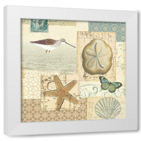 Coastal Collage III White Modern Wood Framed Art Print by Pela