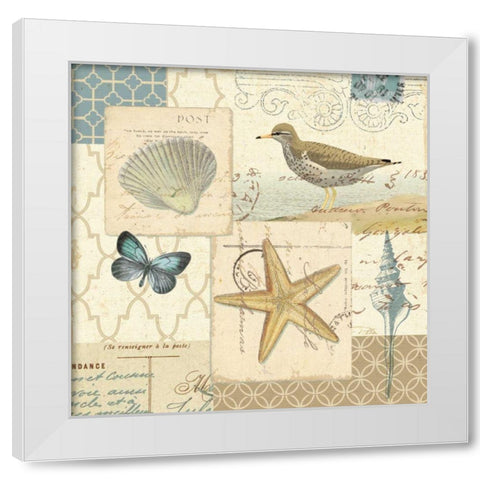 Coastal Collage IV White Modern Wood Framed Art Print by Pela