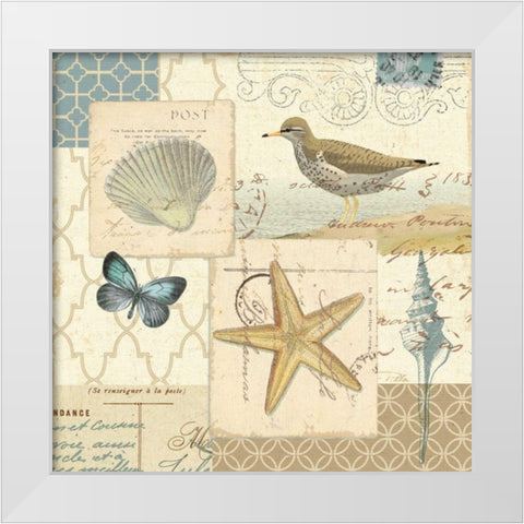 Coastal Collage IV White Modern Wood Framed Art Print by Pela