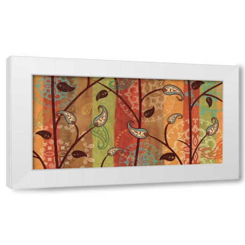 Paisley Garden White Modern Wood Framed Art Print by Charron, Veronique