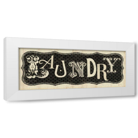 Room Signs I - Laundry White Modern Wood Framed Art Print by Pela Studio