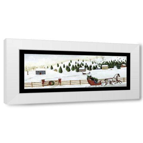 Christmas Valley Sleigh White Modern Wood Framed Art Print by Brown, David Carter