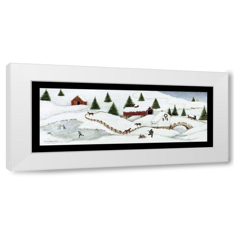 Christmas Valley Bridge White Modern Wood Framed Art Print by Brown, David Carter